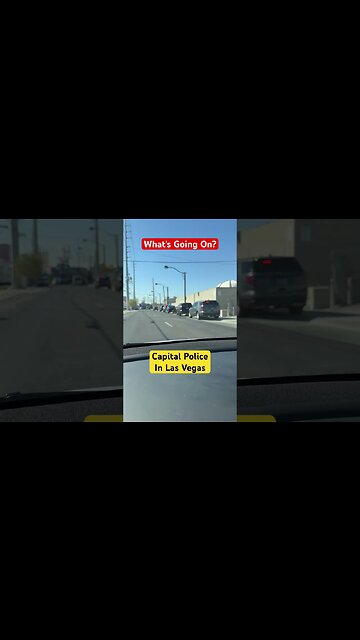 Line of police cars in Las Vegas featuring capital police vehicles. What’s going on?￼