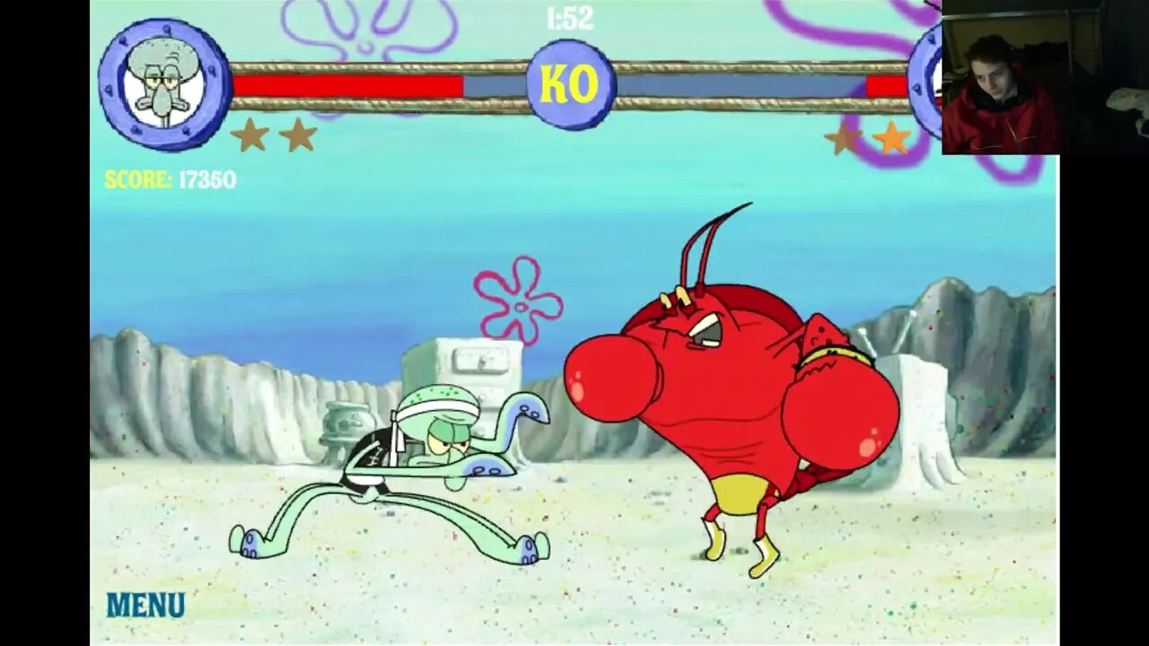 Squidward VS Larry The Lobster In A Nickelodeon SpongeBob SquarePants Reef Rumble Battle