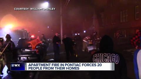 Apartment fire in Pontiac forces 20 people from their homes