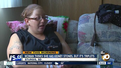 Woman thought she had kidney stones, but it was triplets!