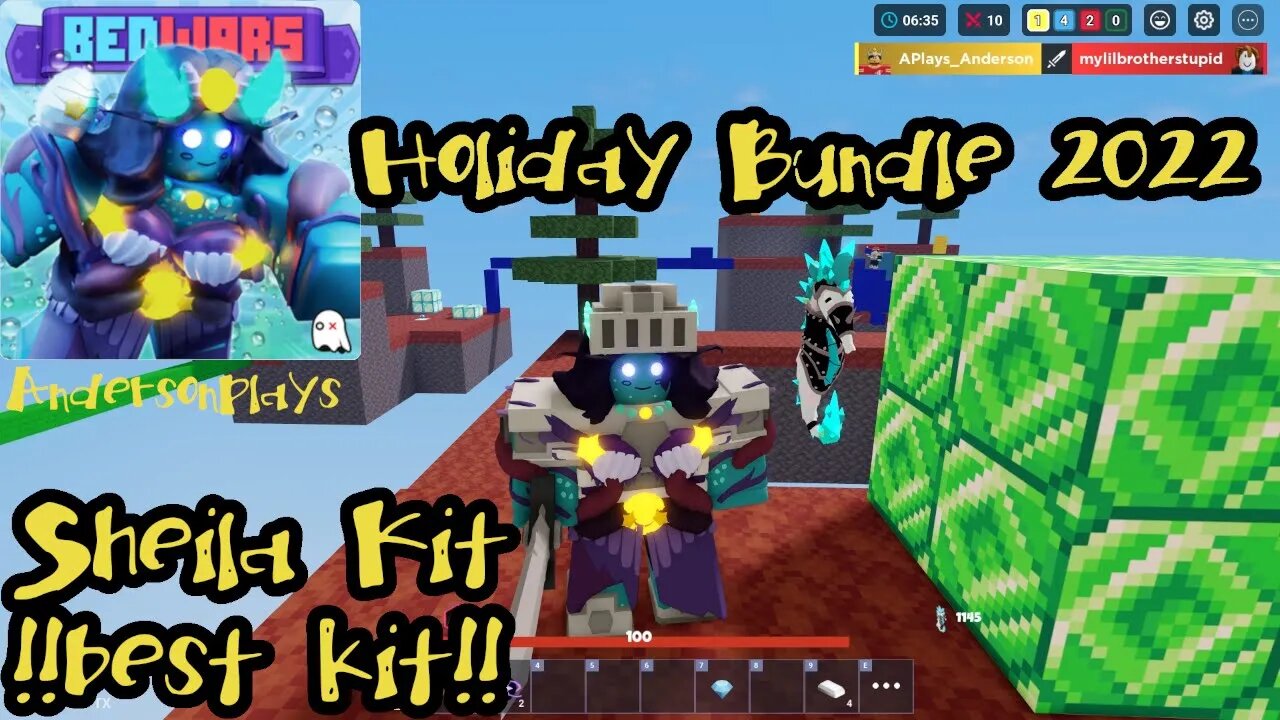 AndersonPlays Roblox BedWars ❄️ [WINTER BUNDLE!] Update - Holiday Bundle 2022 Sheila Kit - Best Kit!