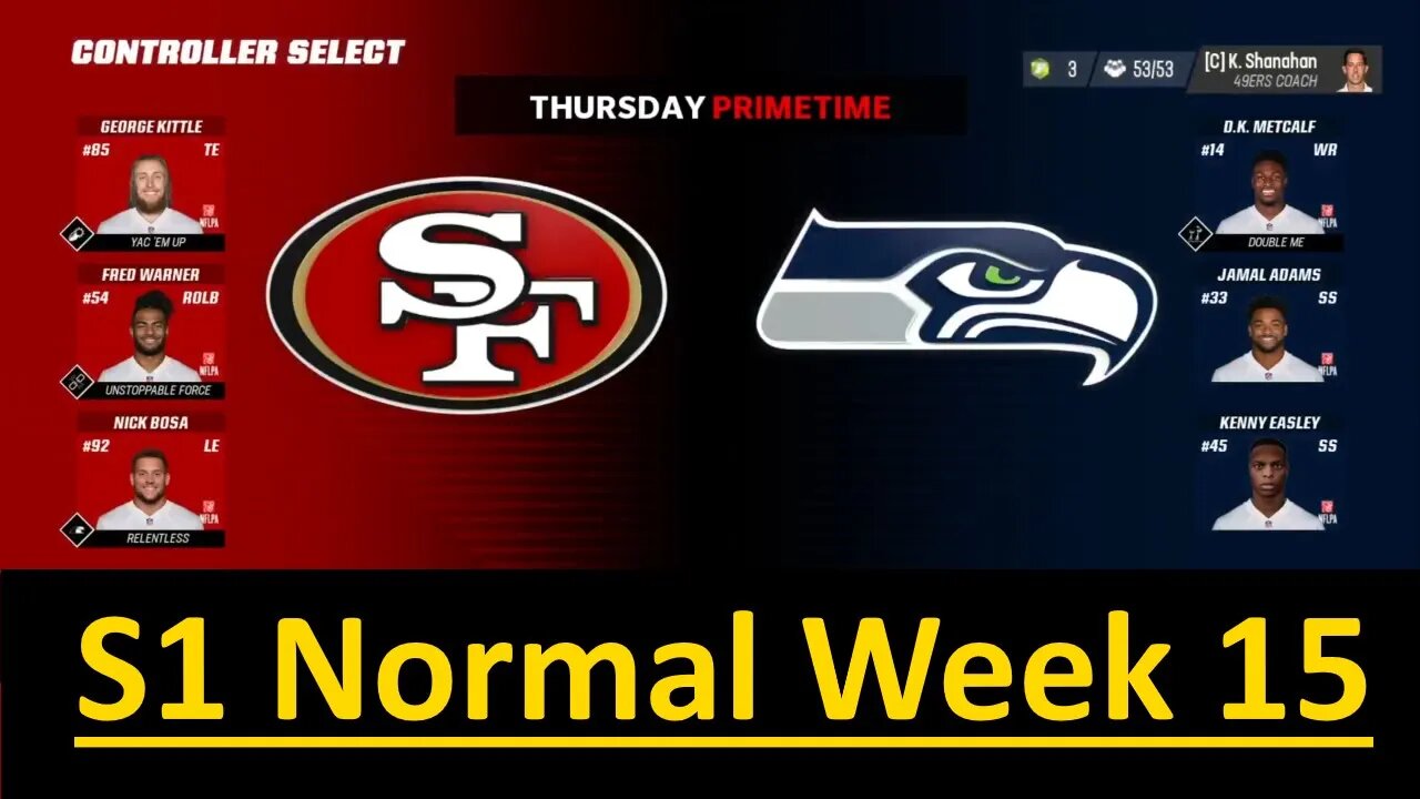 Madden 23 49ers Vs Seahawks All Pro Team Normal Speed S1 W15