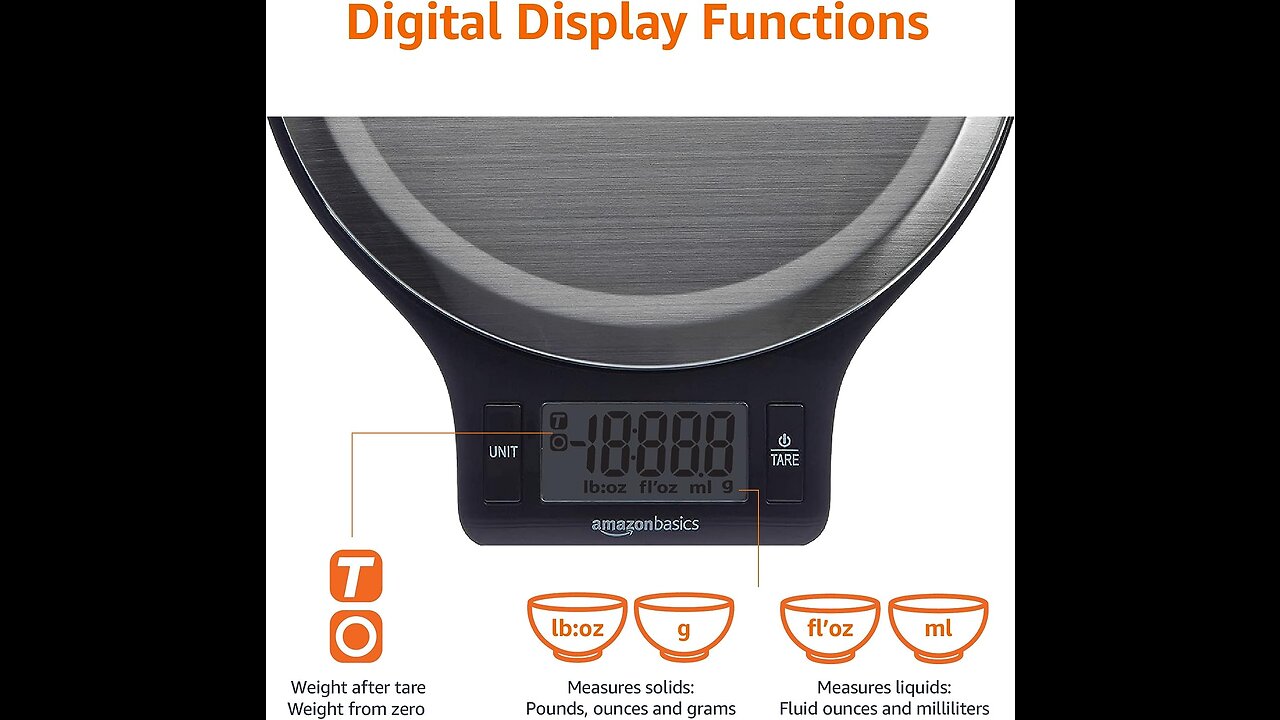 Amazon Basics Digital Kitchen Scale with LCD Display,