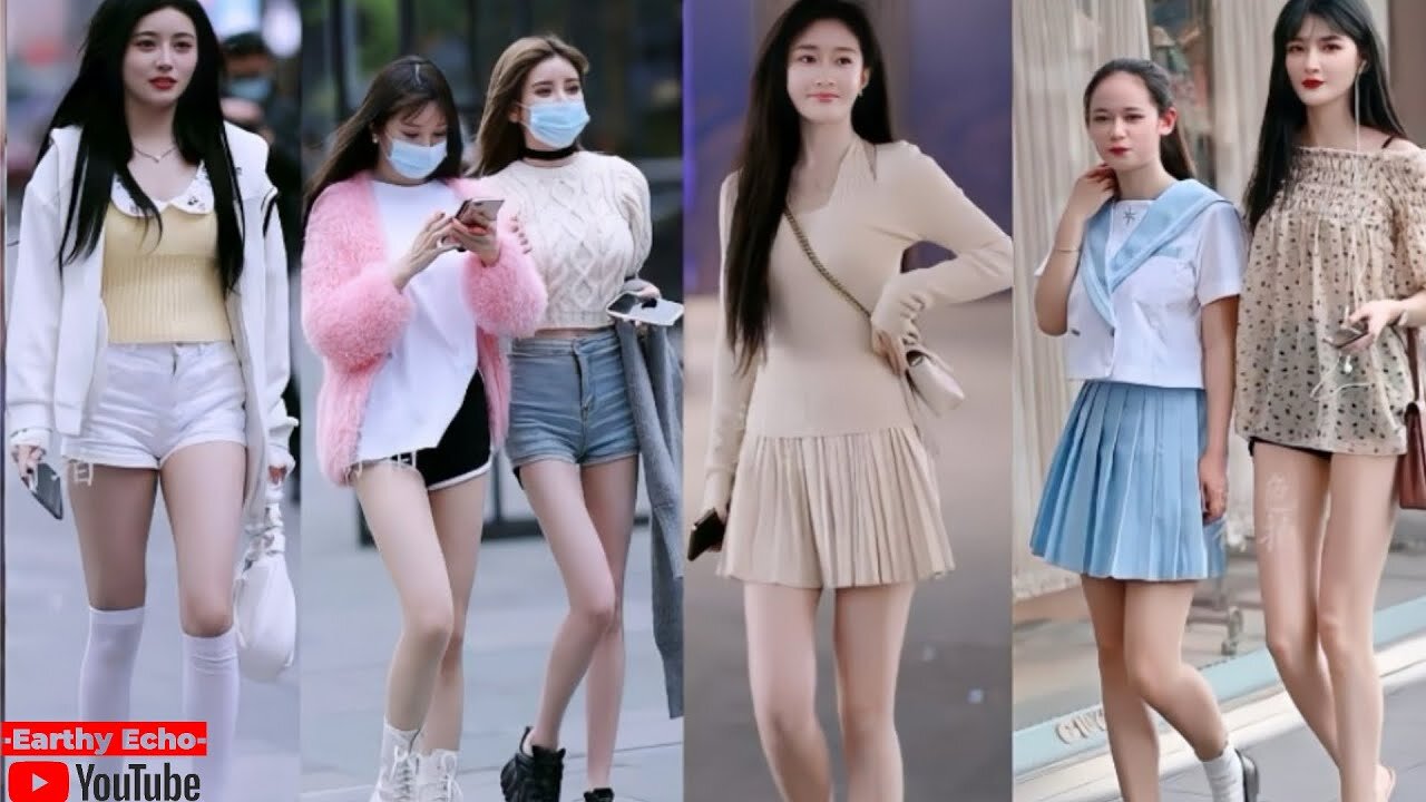 Asian Girl - Elegance Unleashed: Collection of Street Fashion Beauty with Long Legs!