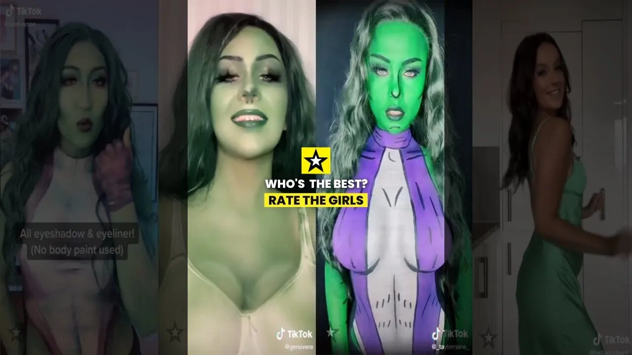 Rate the Girls: Best She-Hulk Attorney at Law TikTok Cosplay Snap Contest #4 💪👧💚 #shorts