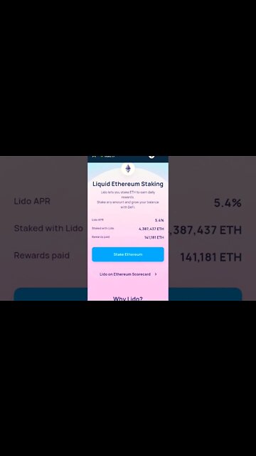 LIDO FINANCE ETH STAKING REWARDS #staking #stakingrewards #stakingcrypto #ethereum #lidofinance