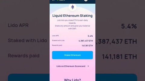 LIDO FINANCE ETH STAKING REWARDS #staking #stakingrewards #stakingcrypto #ethereum #lidofinance