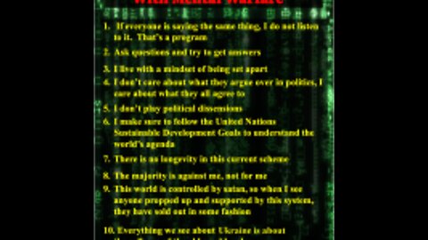 ATTENTION: THE REAL WAR BEING WAGED IS ON YOUR MIND
