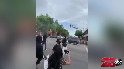 CAUGHT ON VIDEO: Car speeds through crowd during George Floyd protest