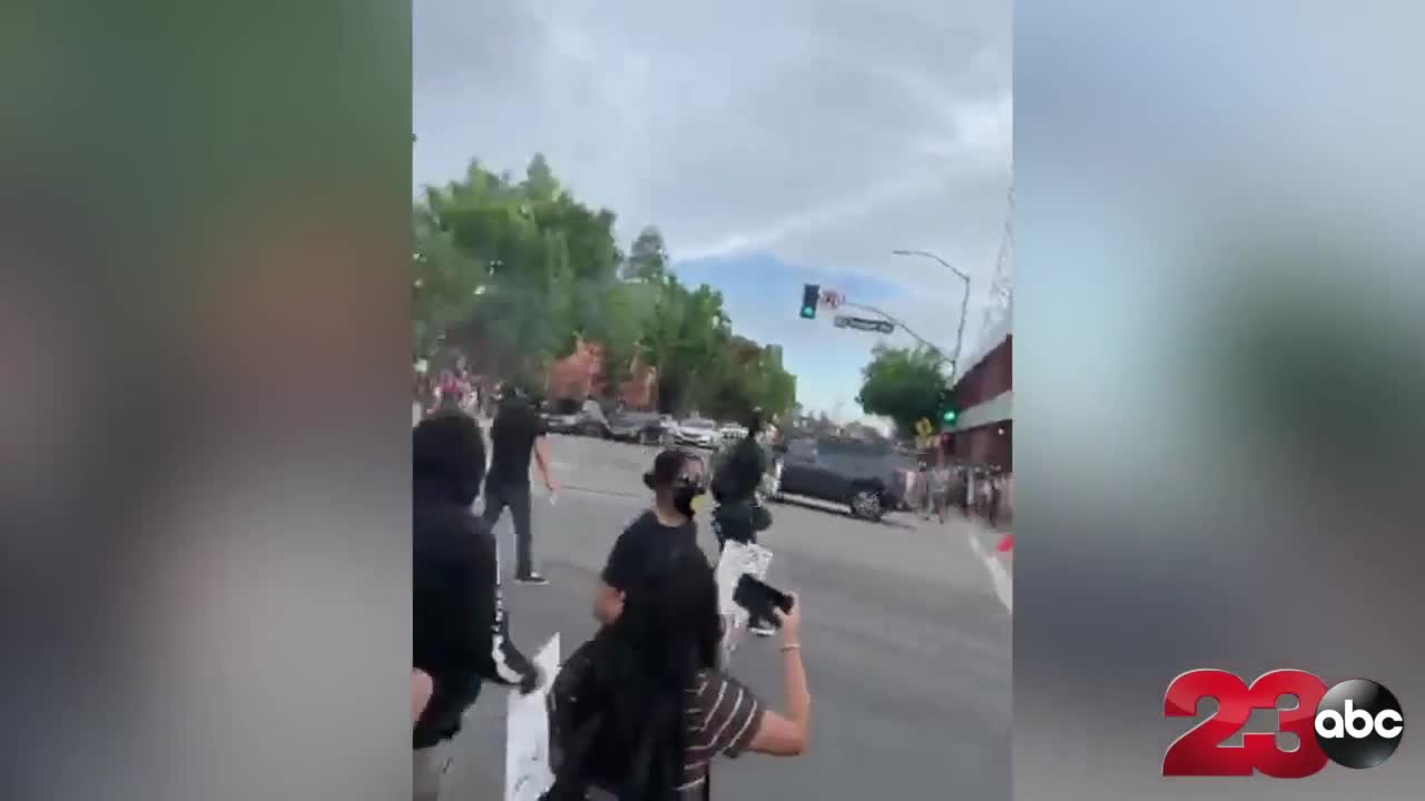 CAUGHT ON VIDEO: Car speeds through crowd during George Floyd protest