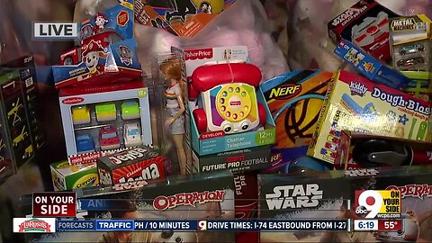 Anderson Township FD stuffing ambulance with toys