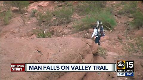 Crews rescuing injured man at Echo Canyon Trail