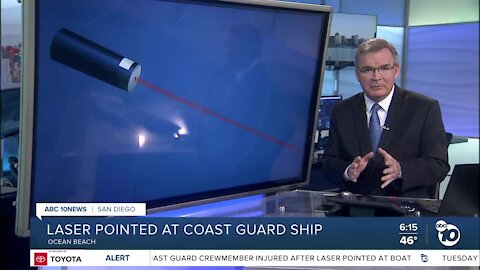 Coast Guard crewmember injured after laser pointed at boat off San Diego coast
