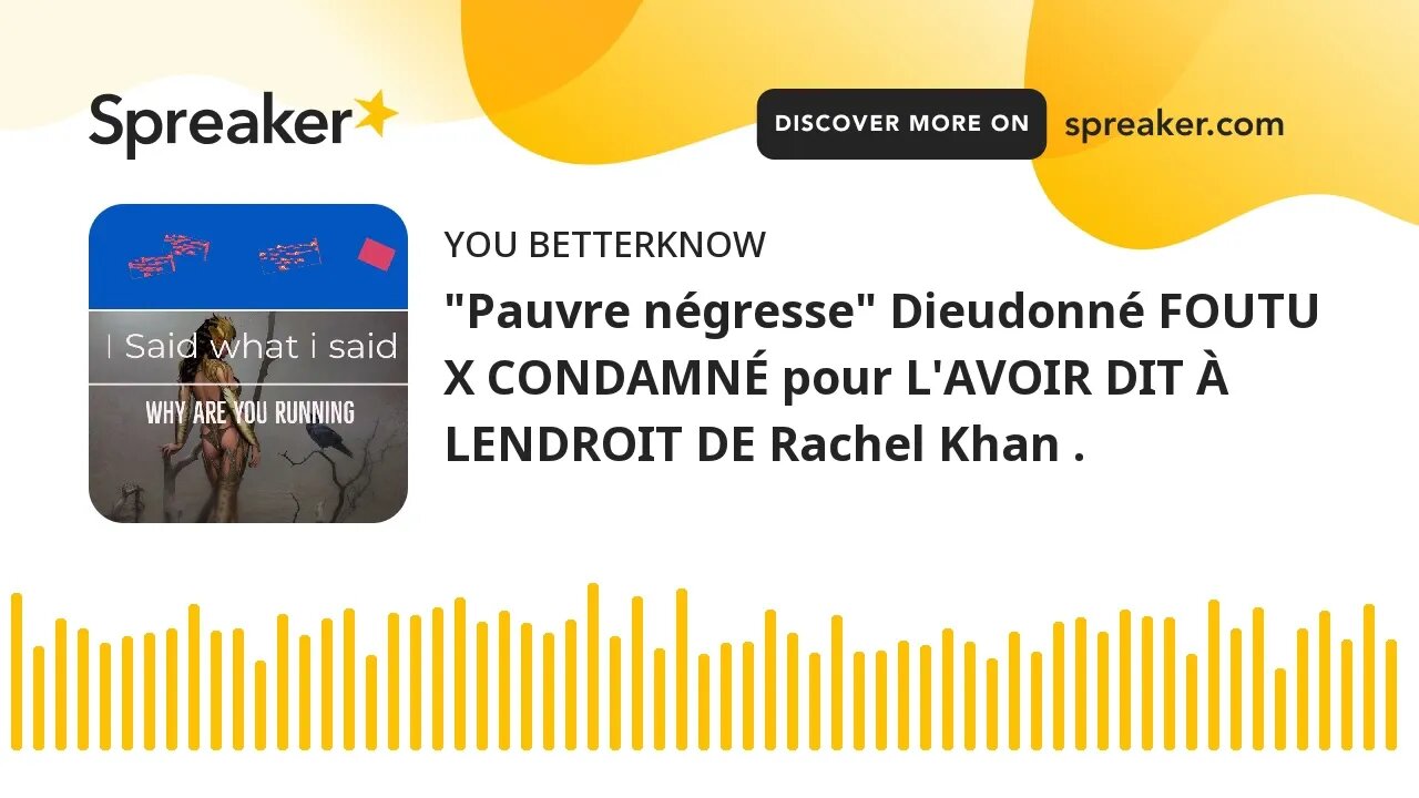 "Pauvre négresse" Dieudonné FOUTU X CONDAMNÉ pour L'AVOIR DIT À LENDROIT DE Rachel Khan .
