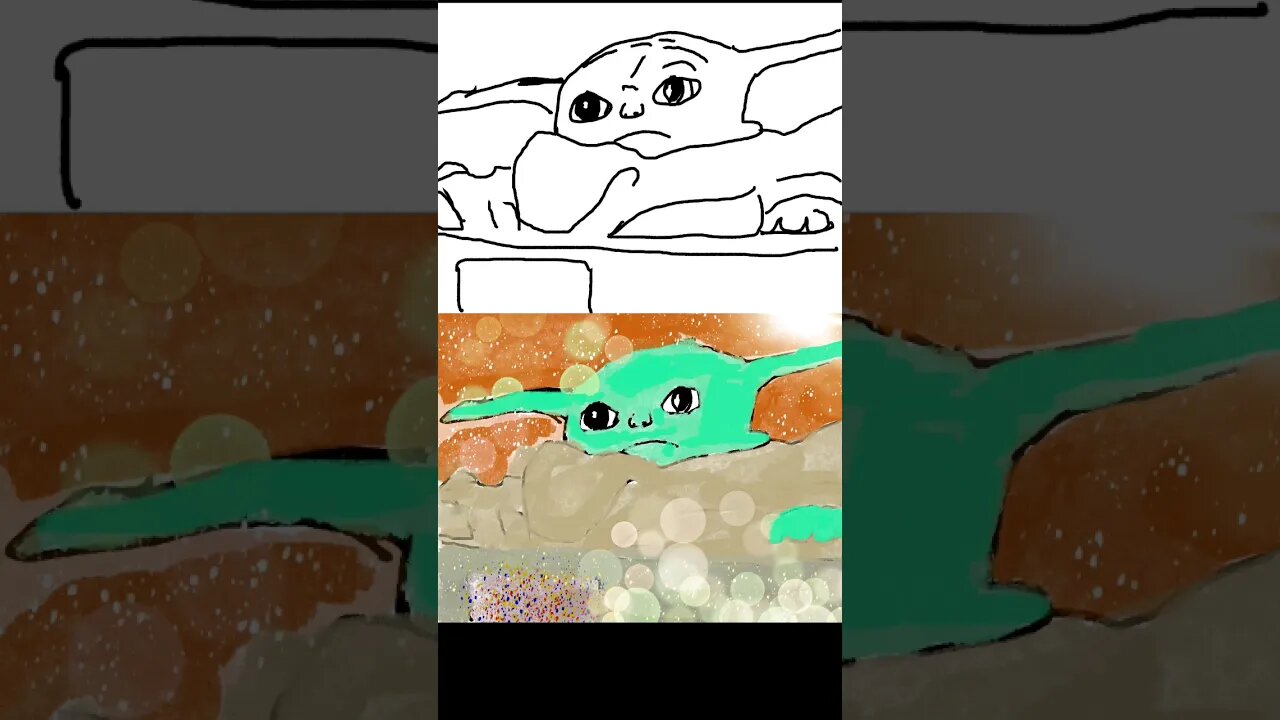 Painting Baby Yoda from Scratch #quickdrawing #art #babyyoda #procreate