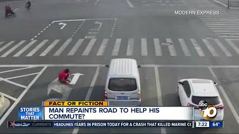 Man repaints street to help commute?