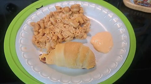 Cooking with leftovers... Pigs in a Blanket and pulled pork Mac n Cheese