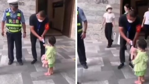 Toddler reminds security guard about her temperature check in this video || #Kids & Babies #Funny