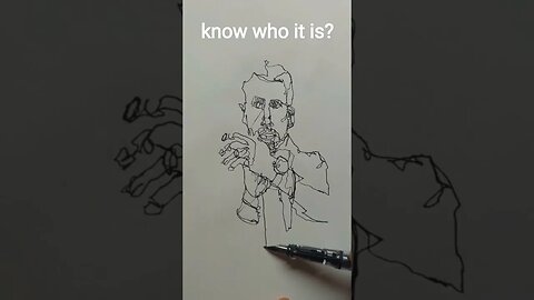 A One Line Portrait - Do You Know Who It Is? 🤣 #urbansketch #arttutorials #sketching #continuousline