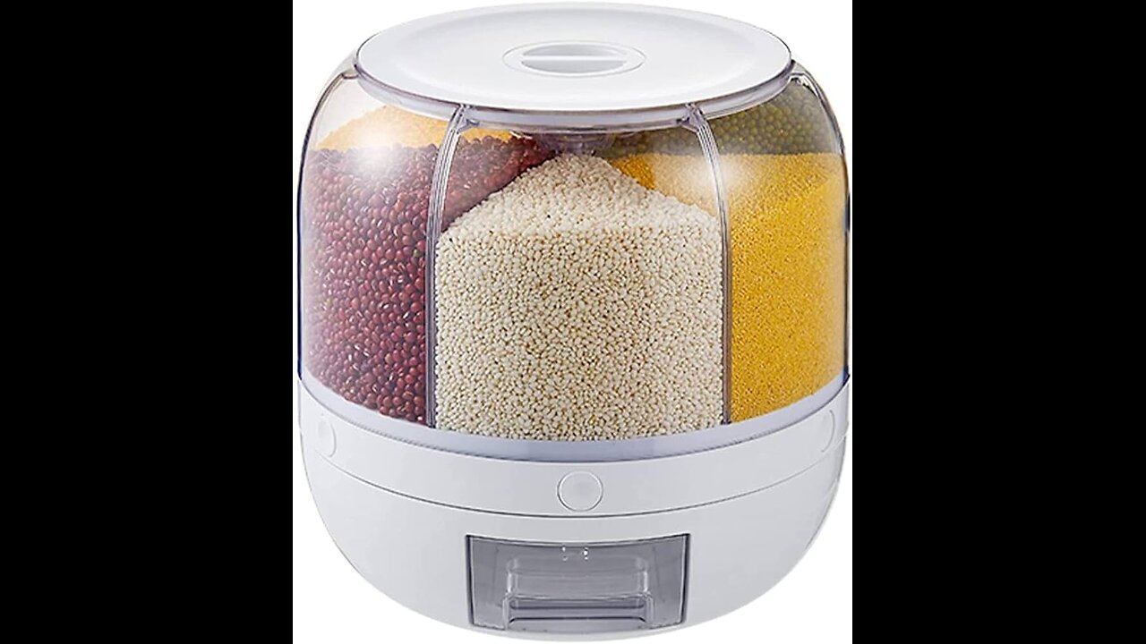 360° rotating food dispenser One-Click Output , kitchen Gadgets