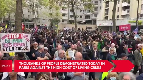 Thousands of people demonstrated today in Paris against the high cost of living crisis