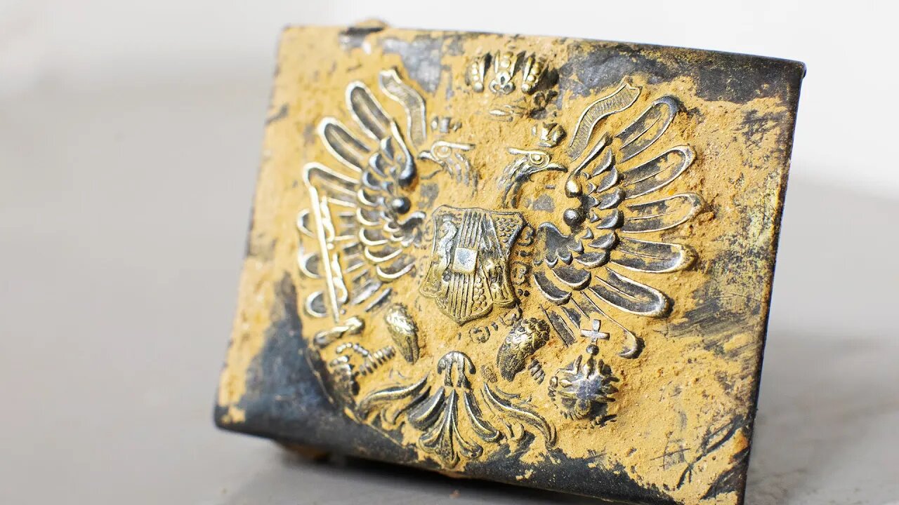 Restoring World War I Austro-Hungarian Buckle. Antiques Buckle restoration