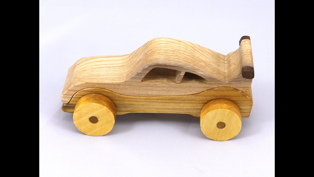 Handmade Wood Toy Car Hot Rod Roadster Coupe From The Speedy Wheels Series