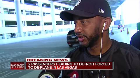 Passengers headed to Detroit from Las Vegas