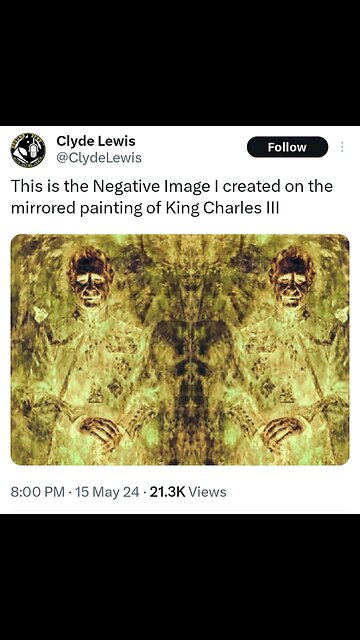 Look at the Negative Image of King Charles First Portrait