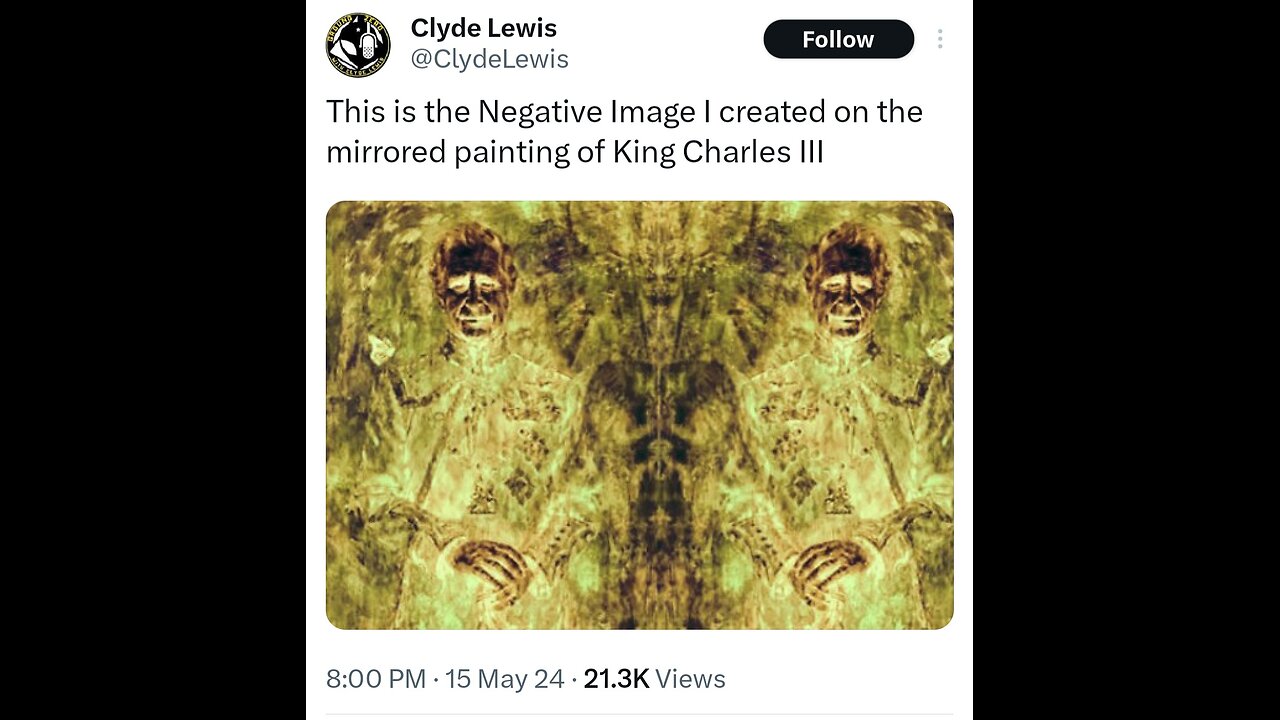 Look at the Negative Image of King Charles First Portrait