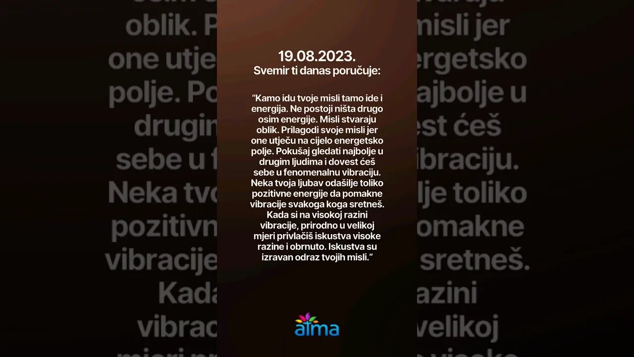 Poruka Svemira 19.08.2023. #inspiracija #porukadana #mudrost #motivacija