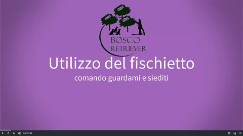 Utilizzo del fischietto per il comando guardami e siediti