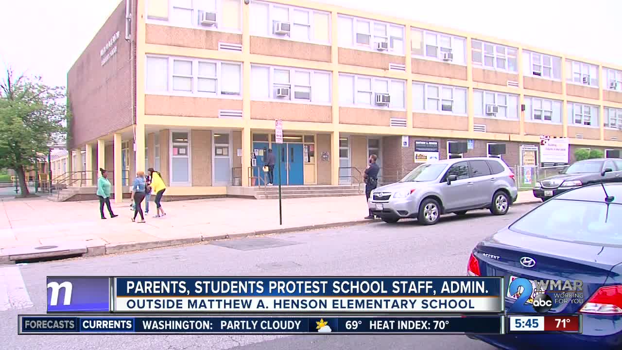 Parents, students protest school staff, administration at Matthew A. Henson Elementary School