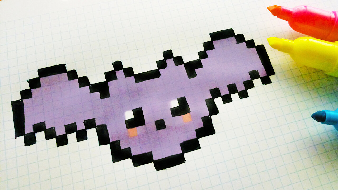 how to Draw Bat - Hello Pixel Art by Garbi KW