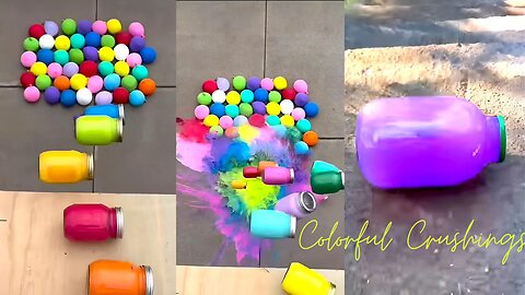 Breaking & Crushing ColorFul Bottles Balloons & Soft Things Experiments ASMR