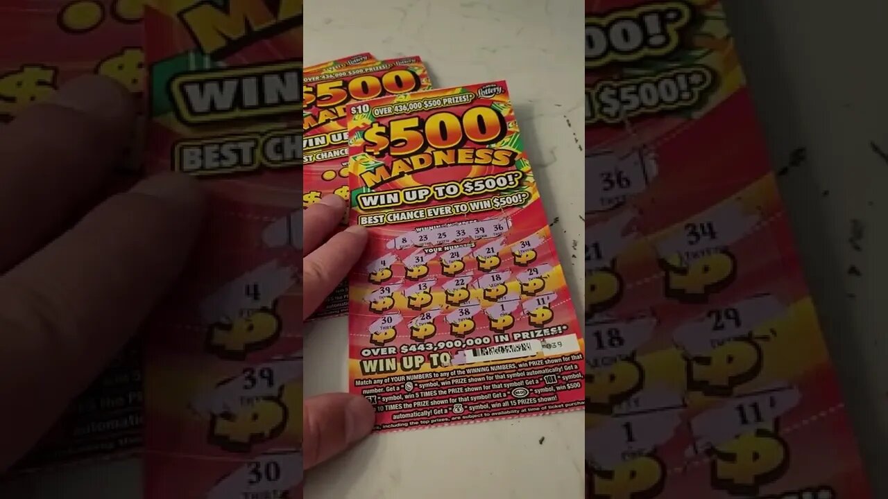 $500 Madness Lottery Ticket Win! #lottery #lotterytickets