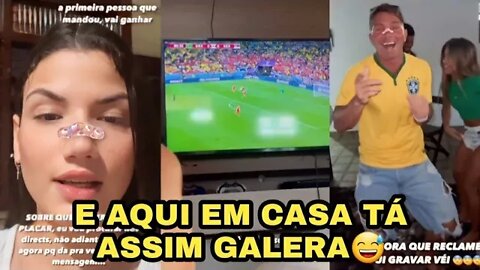 RHITA SAMPAIO ASSISTINDO O JOGO DO BRASIL COPA DO MUNDO COM SUA FAMÍLIA