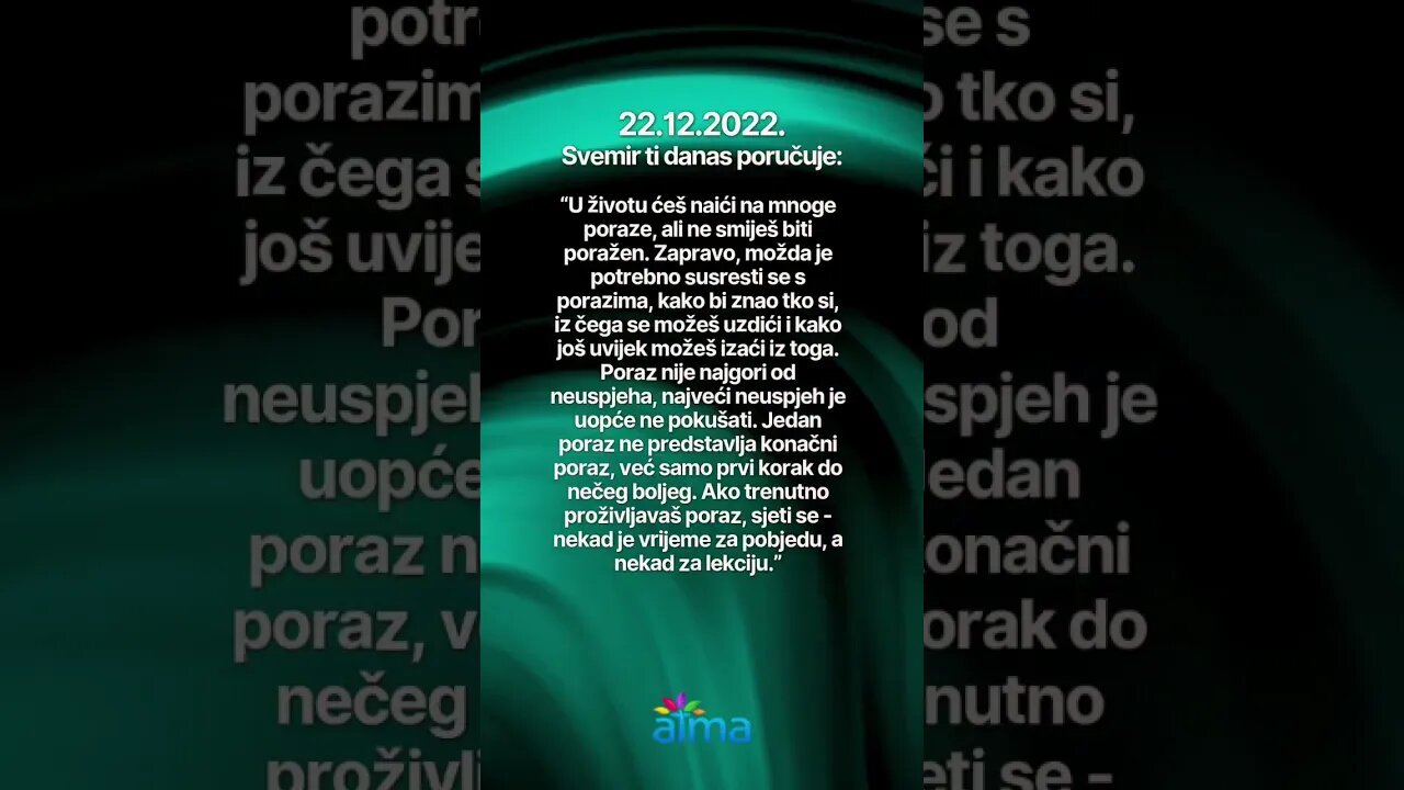 Poruka Svemira 22.12.2022. 💙