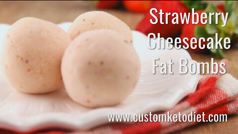 Keto Strawberry Cheesecake Fat Bombs