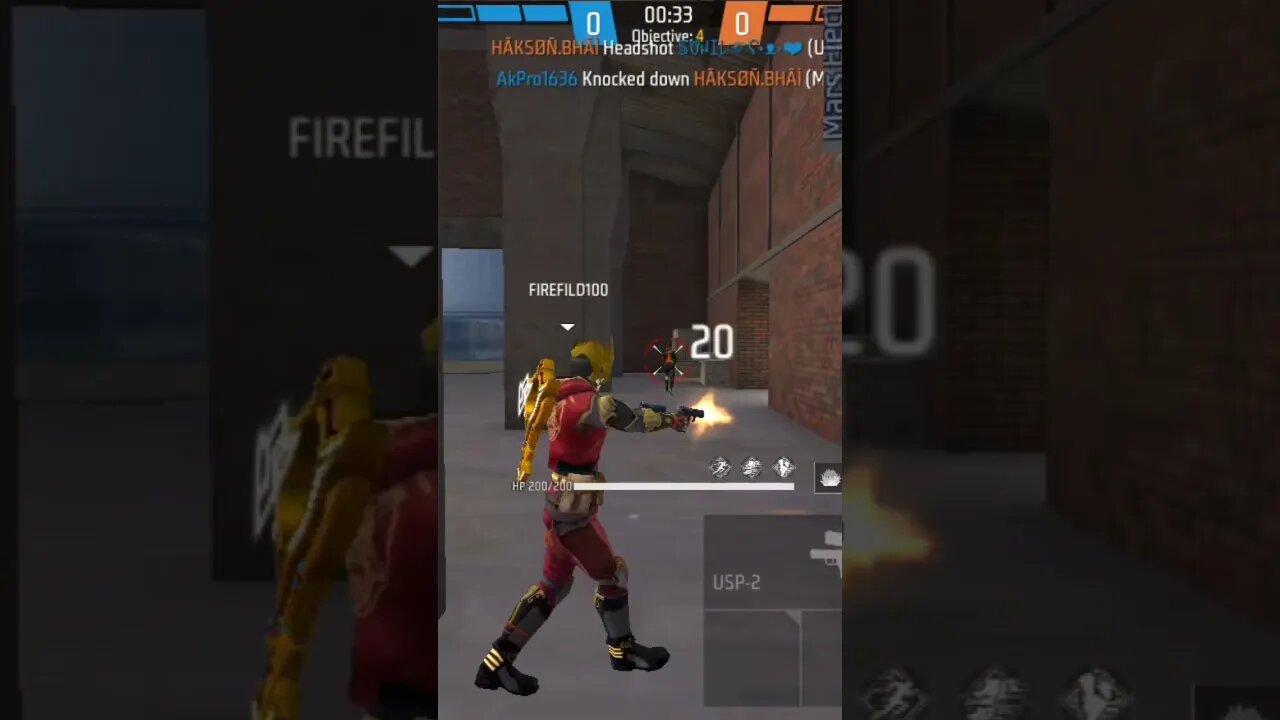 পিস্তল দিয়ে হেডশট মেরে দিলাম।#shorts #firefild100