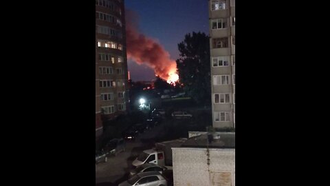 Explosion and fire reported in Bryansk, Ruzzia🤷‍♀