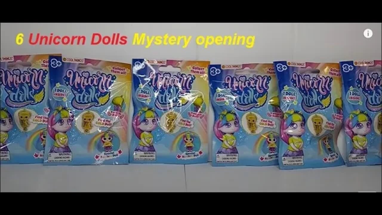 💗 6 Unicorn Dolls 💗 Mystery opening wings cards opening & review toy