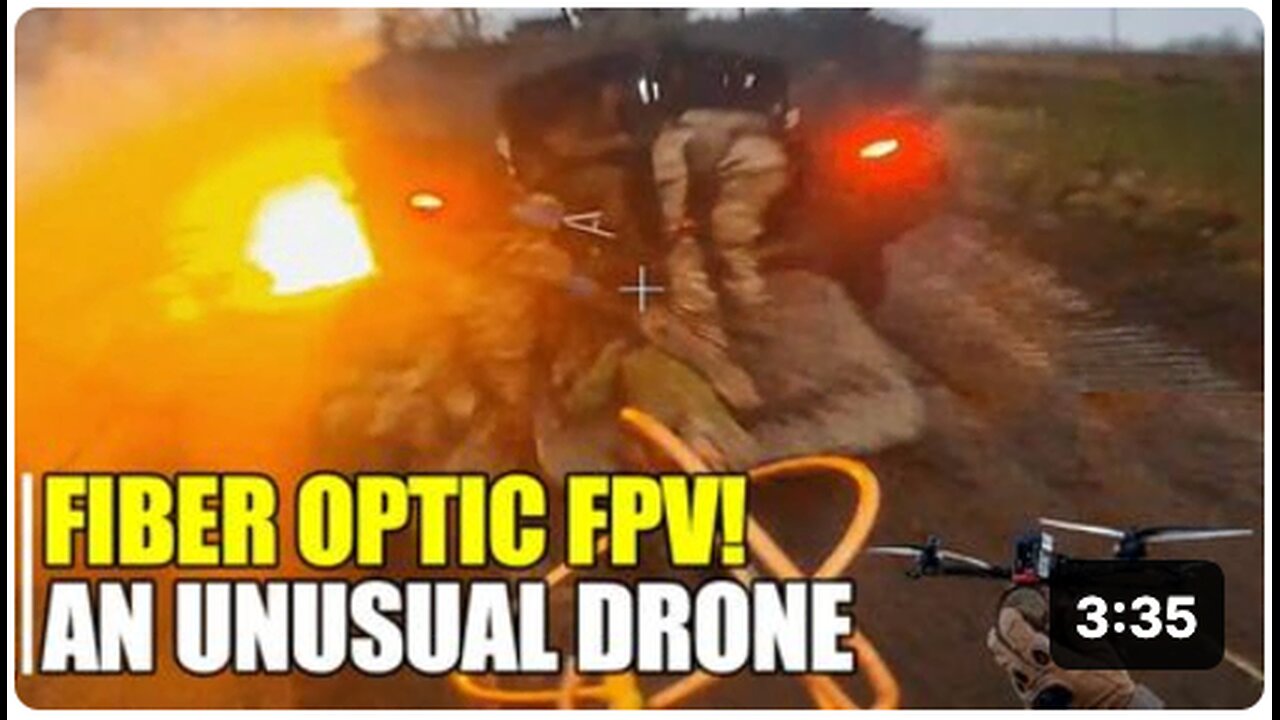 INSANE WORK! Russian fiber optic FPV strucks vehicle full of soldiers