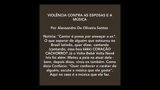 VIOLÊNCIA CONTRA AS ESPOSAS E A MÚSICA - alexsandro de Oliveira Santos