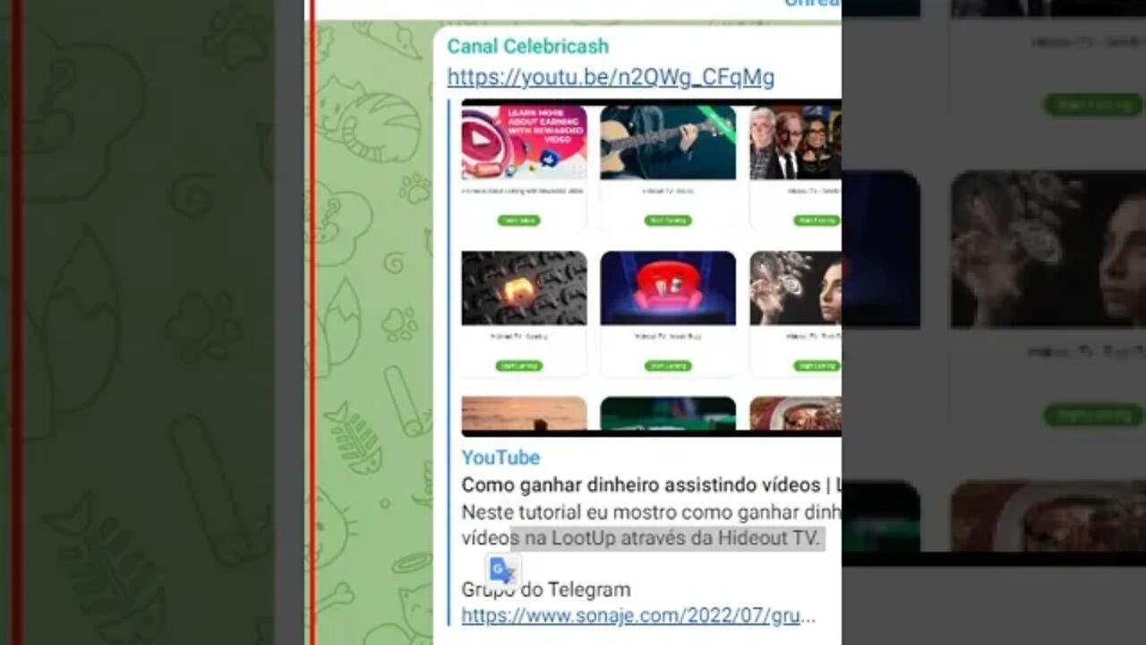 Canal Celebricash no Telegram #shorts