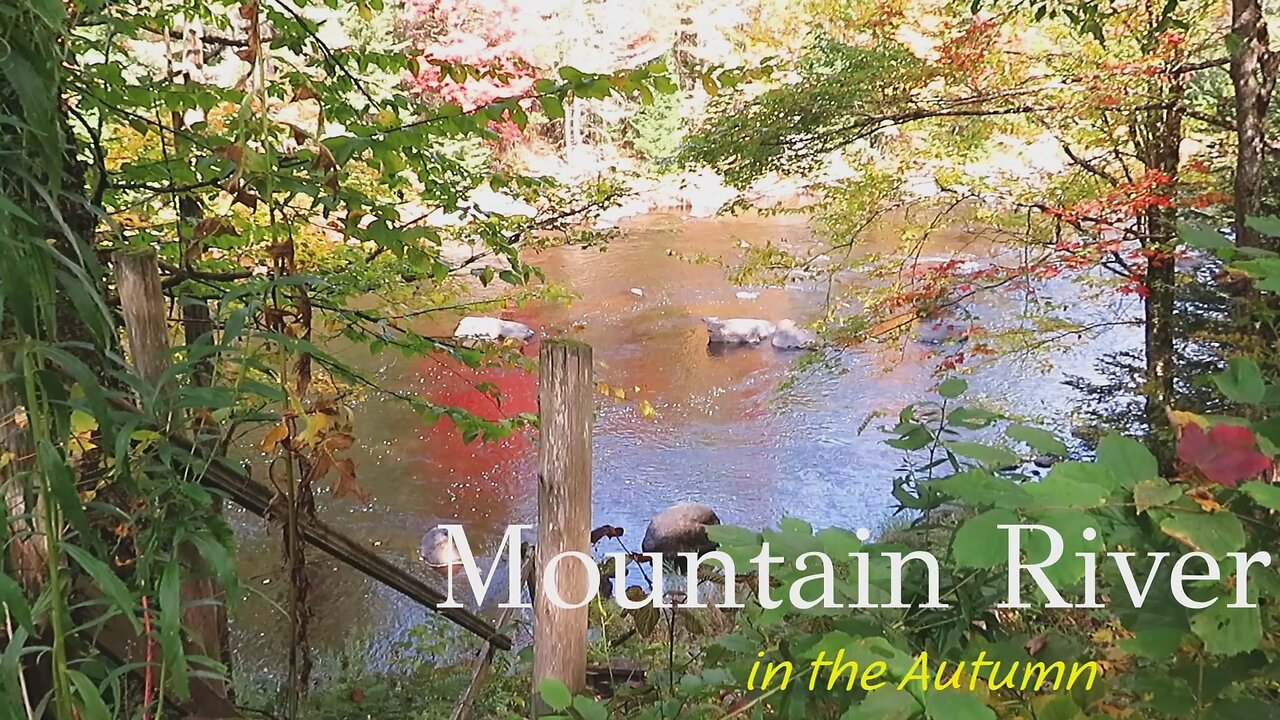 River Meandering through the Adirondack Mountains in the Autumn