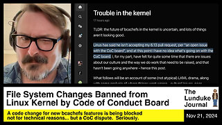 Linux Code of Conduct Board Blocks File System Changes
