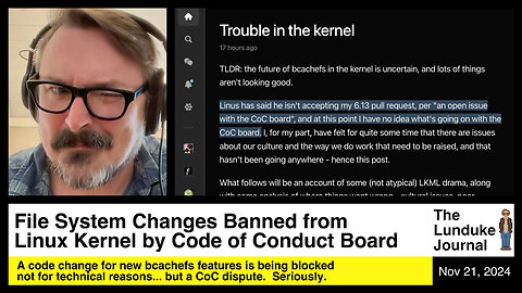 Linux Code of Conduct Board Blocks File System Changes