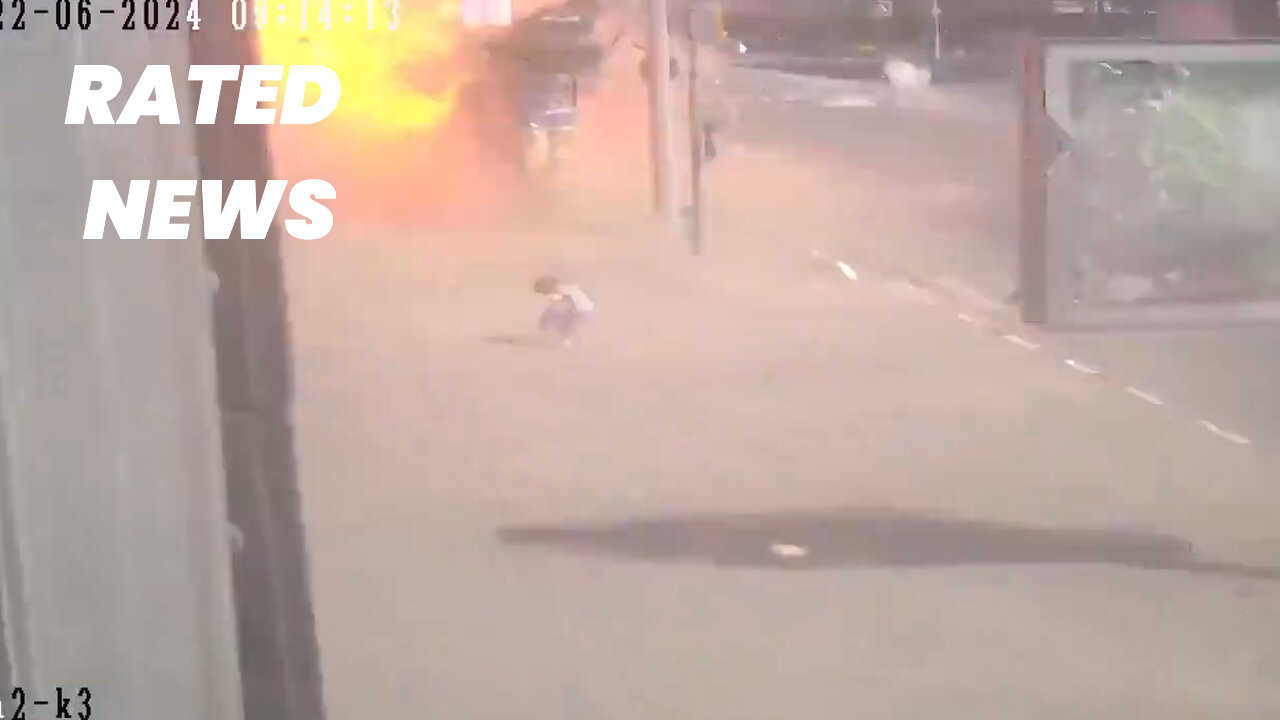 CCTV Captures Russian Bombing in Downtown Kharkiv