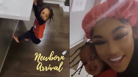 NBA Youngboy & Jania Son Kacey Swings From The Countertop! 💪🏾